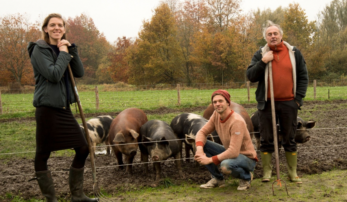 Pepijn, Koen en Sophie op de boerderij